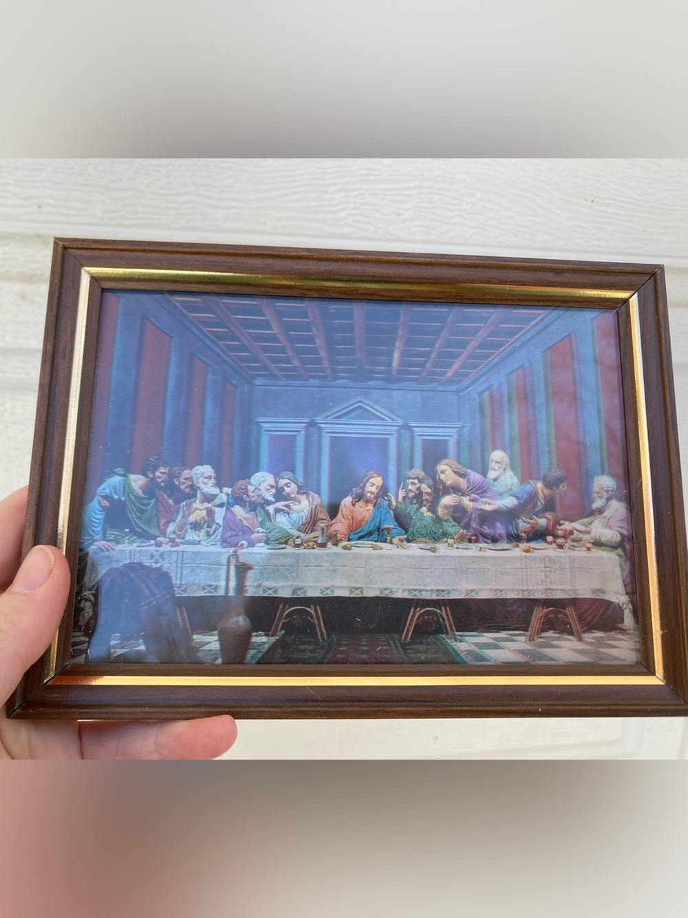 Religious “Last Supper” Holographic Framed Art